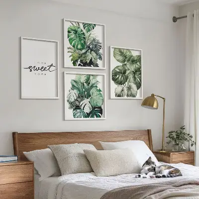 Compoziție de tablouri pentru perete Plante verzi set Sweet Home