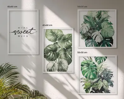 Compoziție de tablouri pentru perete Plante verzi set Sweet Home