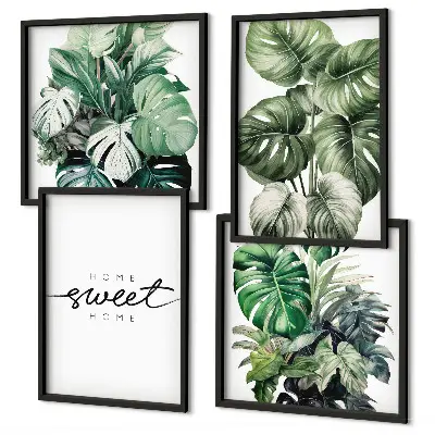 Compoziție de tablouri pentru perete Plante verzi set Sweet Home