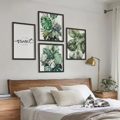Compoziție de tablouri pentru perete Plante verzi set Sweet Home