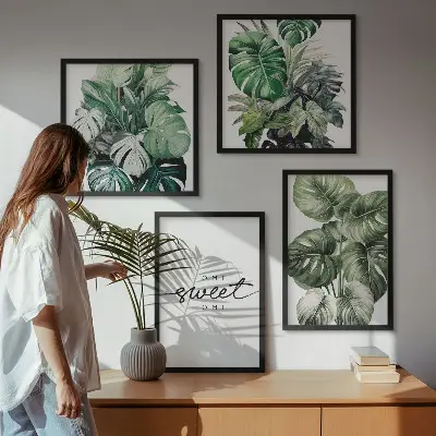 Compoziție de tablouri pentru perete Plante verzi set Sweet Home