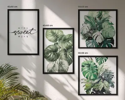 Compoziție de tablouri pentru perete Plante verzi set Sweet Home