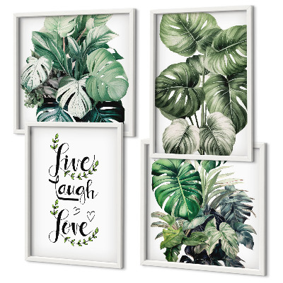 Set tablouri gata de agățat Plantele cu frunze trăiesc, râd, iubesc