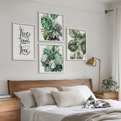Set tablouri gata de agățat Plantele cu frunze trăiesc, râd, iubesc
