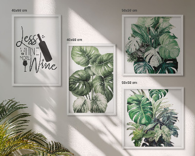 Compoziție de tablouri pentru perete Frunze verzi de plantă de vin