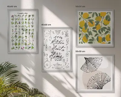 Set de tablouri cu lămâie și ierburi aromatice gata de agățat