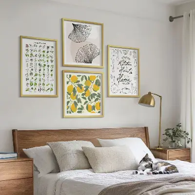 Set de tablouri cu lămâie și ierburi aromatice gata de agățat