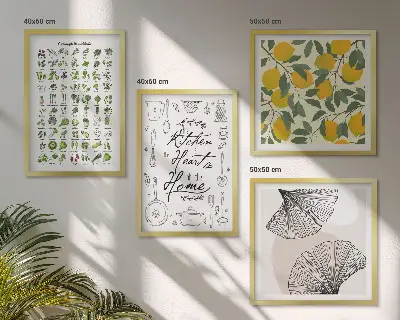 Set de tablouri cu lămâie și ierburi aromatice gata de agățat