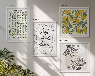 Set de tablouri cu lămâie și ierburi aromatice gata de agățat