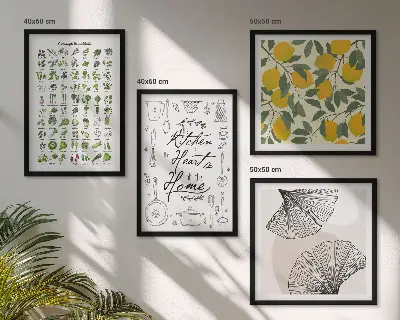 Set de tablouri cu lămâie și ierburi aromatice gata de agățat