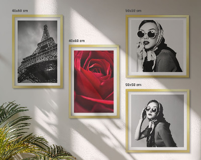 Set tablouri gata de agățat Doamnă pariziană cu ochelari Eiffel