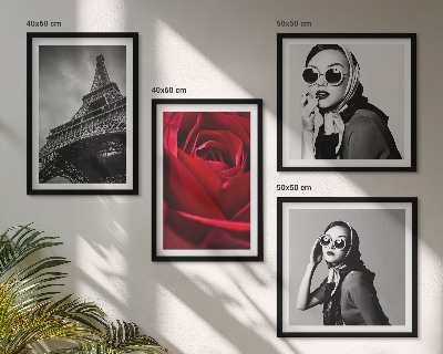 Set tablouri gata de agățat Doamnă pariziană cu ochelari Eiffel