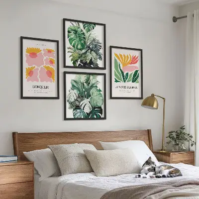 Compoziție de tablouri pentru perete cu postere moderne cu flori și frunze