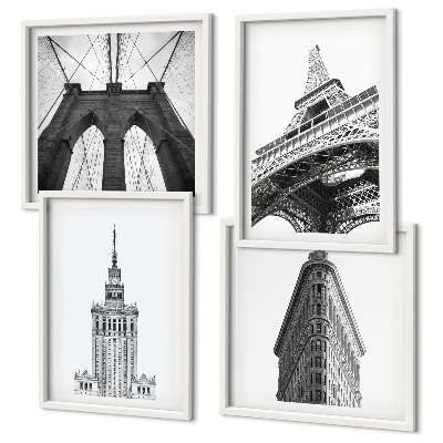 Set tablouri gata de agățat Arhitectură minimalistă alb-negru