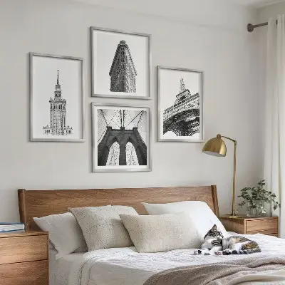 Set tablouri Arhitectură minimalistă alb-negru gata de agățat