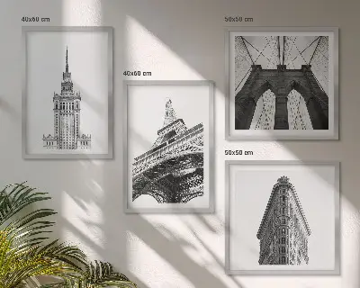 Set tablouri Arhitectură minimalistă alb-negru gata de agățat