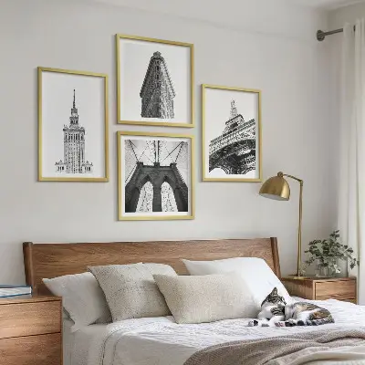 Set tablouri Arhitectură minimalistă alb-negru gata de agățat