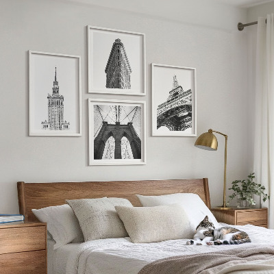 Set tablouri gata de agățat Arhitectură minimalistă alb-negru