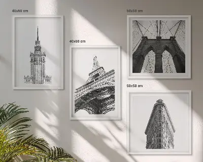 Set tablouri Arhitectură minimalistă alb-negru gata de agățat