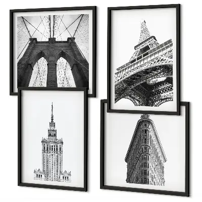 Set tablouri Arhitectură minimalistă alb-negru gata de agățat