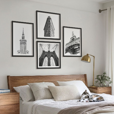 Set tablouri gata de agățat Arhitectură minimalistă alb-negru
