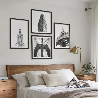 Set tablouri Arhitectură minimalistă alb-negru gata de agățat