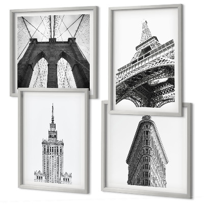 Set tablouri gata de agățat Arhitectură minimalistă alb-negru