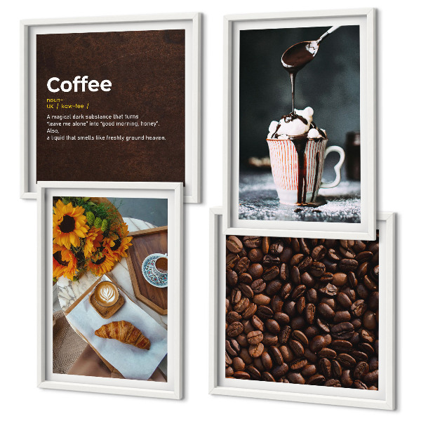 Compoziție de tablouri pentru perete Boabe de cafea italienești pentru micul dejun