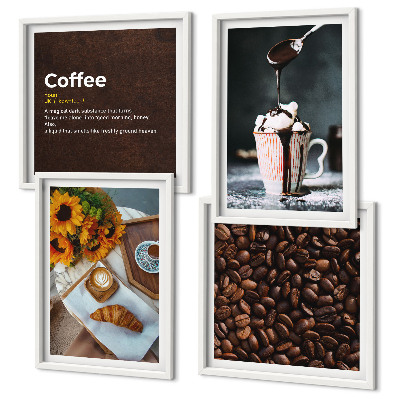 Compoziție de tablouri pentru perete Boabe de cafea italienești pentru micul dejun