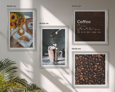 Compoziție de tablouri pentru perete Boabe de cafea italienești pentru micul dejun