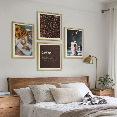 Compoziție de tablouri pentru perete Boabe de cafea italienești pentru micul dejun