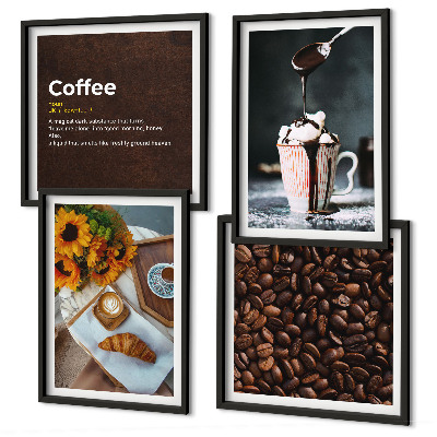 Compoziție de tablouri pentru perete Boabe de cafea italienești pentru micul dejun