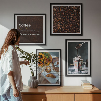 Compoziție de tablouri pentru perete Boabe de cafea italienești pentru micul dejun