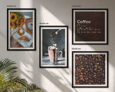 Compoziție de tablouri pentru perete Boabe de cafea italienești pentru micul dejun