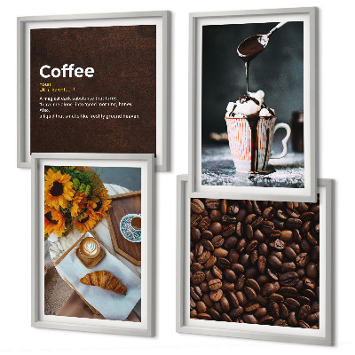 Compoziție de tablouri pentru perete Boabe de cafea italienești pentru micul dejun