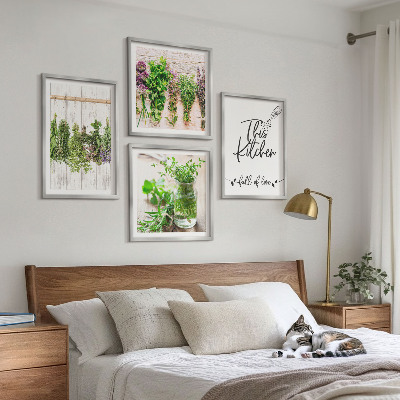 Set tablouri gata de agățat Plante aromatice pentru uscarea în bucătărie