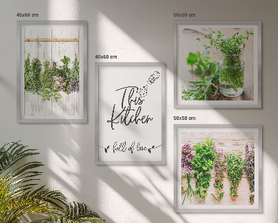 Set tablouri gata de agățat Plante aromatice pentru uscarea în bucătărie