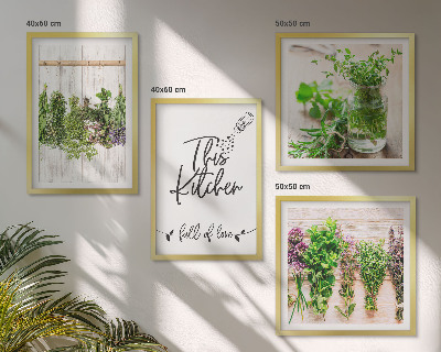 Set tablouri gata de agățat Plante aromatice pentru uscarea în bucătărie