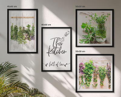 Set tablouri gata de agățat Plante aromatice pentru uscarea în bucătărie