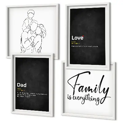 Compoziție de tablouri pentru perete set cu design artistic despre definițiile iubirii