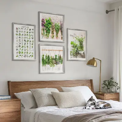 Set de tablouri cu ierburi uscate pentru bucătărie gata de agățat