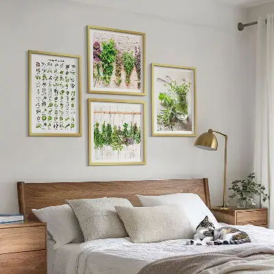 Set de tablouri cu ierburi uscate pentru bucătărie gata de agățat