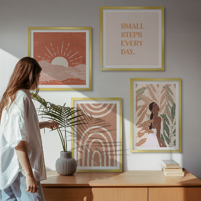 Compoziție de tablouri pentru perete Forme abstracte boho