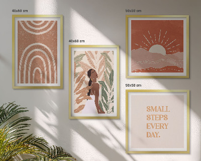 Compoziție de tablouri pentru perete Forme abstracte boho