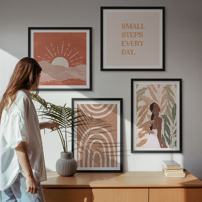 Compoziție de tablouri pentru perete Forme abstracte boho