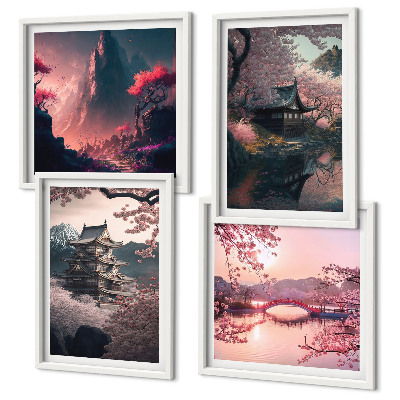 Compoziție de tablouri pentru perete Peisaje fantastice din Japonia
