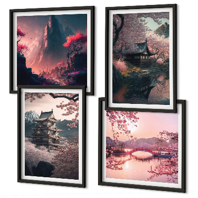 Compoziție de tablouri pentru perete Peisaje fantastice din Japonia