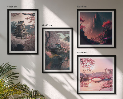 Compoziție de tablouri pentru perete Peisaje fantastice din Japonia