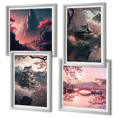 Compoziție de tablouri pentru perete Peisaje fantastice din Japonia