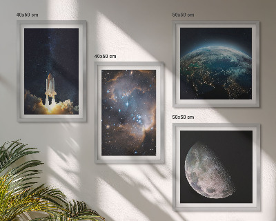 Set tablouri gata de agățat Galaxia rachetă Space Earth